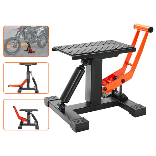 Amocart 440lb Motorcycle Jack Lift Stand Dirt Bike Lift Stand Hydraulic Lift Operation Adjustable Height Hoist Table for Repair