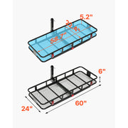 Load image into Gallery viewer, SucceBuy Hitch Cargo Carrier with Nighttime Reflective Reminder Folding Hitch Mount Cargo Carrier with Hitch Stabilizer for SUV - AMOCART
