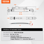 Load image into Gallery viewer, SucceBuy Hydraulic Top Link Cat.1-1 Hydraulic Cylinder with 2 Hoses&amp;G3/8" Check Valve High-Sealing Check Valve Easy Installation
