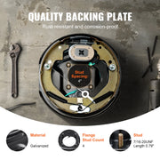 Load image into Gallery viewer, SucceBuy 2Pcs 3500/7000lbs Electric Trailer Brake Assembly Self-Adjusting Axle Backing Plates for Brake System Part Replacement

