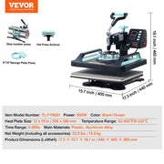 Charger l'image dans la visionneuse de galerie, Amocart Heat Press Machine Heat Transfer Machine with 30 oz Tumbler Press 360° Swing Away Digital T-Shirt Pressing Coating
