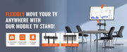 Load image into Gallery viewer, Amocart Mobile TV Stand Height Adjustable TV Stand w/ Wheels Double Tray for Audio-Visual Devices Rolling TV Stand for Bedroom
