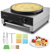 Load image into Gallery viewer, SucceBuy Electric Crepe Maker 16 Inch Commercial Crepe Machine Flat Plate Crepe Griddle Nonstick Circular Cereals Pancake Stove - AMOCART
