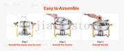 Load image into Gallery viewer, SucceBuy 4 Pack Chafing Dish Buffet Set Stainless Steel Chafer w/4 Full Size Pan Round Catering Warmer Server for Party Banquets
