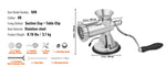 Amocart Manual Meat Grinder 304 Stainless Steel Hand Meat Grinder with Suction Cup&Steel Table Clamp Meat Mincer Sausage Maker