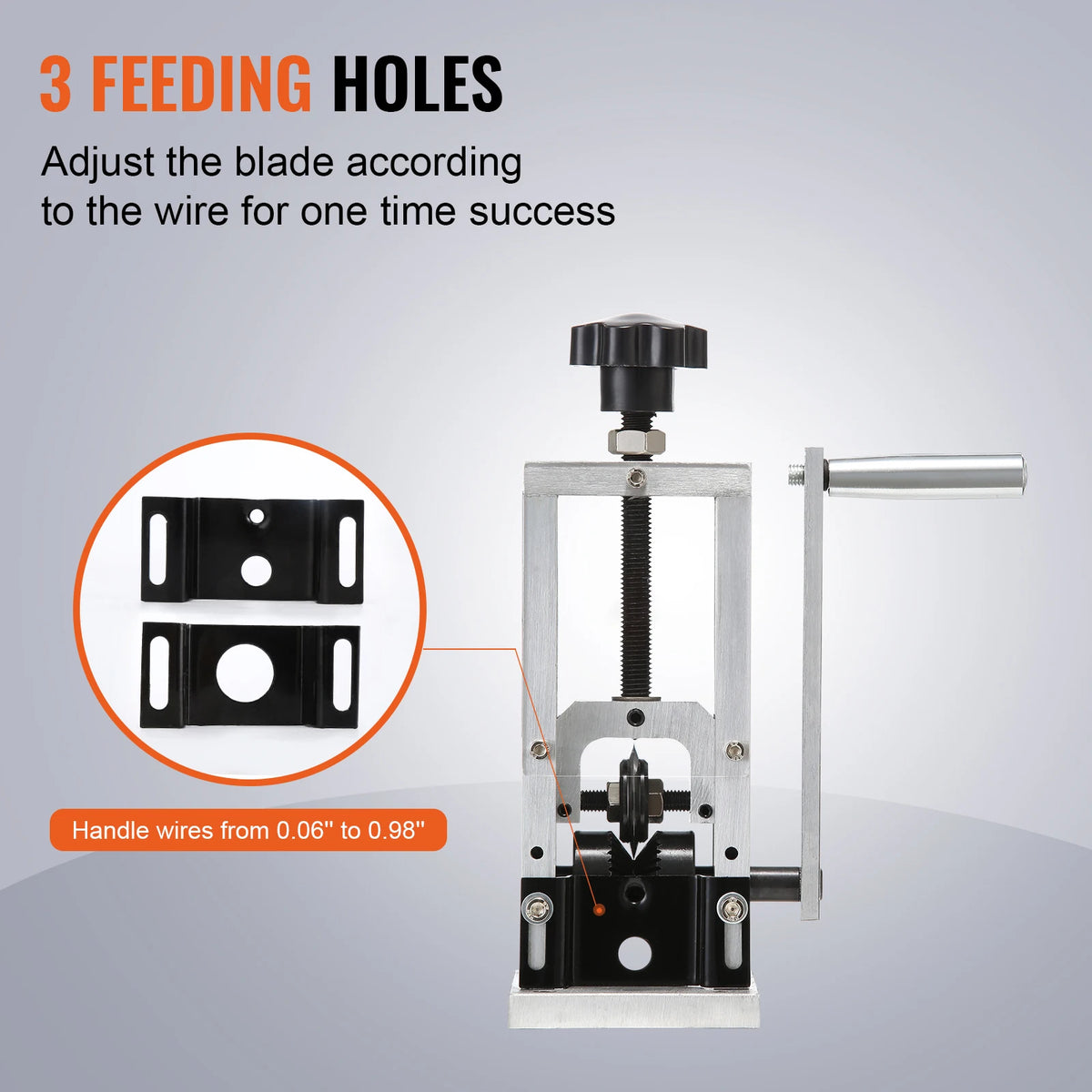 SucceBuy Manual Wire Stripping Machine Portable Aluminum Frame 1.5-25mm 1.5-40mm Wire Peeler for Cable Scrap Copper Recycling Amocart