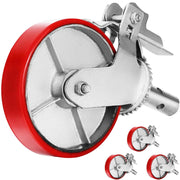 Load image into Gallery viewer, Amocart Set Of 4 Scaffolding Non Marking Polyurethane Swivel Caster Wheels 1100lb Cap On Iron with Lock Brake Roller Bearing
