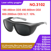 Load image into Gallery viewer, Laser Safety Glasses 190-2000nm 10600nm OD6 CO2 Laser Protection goggles 1064 532 200-2000nm IPL laser glasses Laser protection
