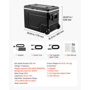 Bild in Galerie-Viewer laden, SucceBuy 12 Volt Car Refrigerator 60L/78L Car Fridge Portable Electric Cooler with Wheels and Handle for Outdoor Camping Travel

