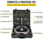 Amocart Adjustable Steel Hole Saw Cutter Kit 40-200mm w/ Shield Hole Cutter Drill Bit DIY Tool Sheetrock Veneer Slate