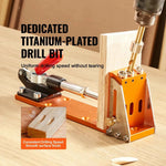 Amocart 30 Pcs Pocket Hole Jig Kit Adjustable & Easy to Use Pocket Hole Jig System with Step Drills Wrenches Drill Stop Rings