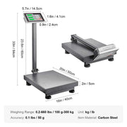 Charger l'image dans la visionneuse de galerie, SucceBuy 660Lbs Computing Digital Platform Scale 0.1LBS Accuracy Floor Scale with LB/KG High-Definition Display for Box Luggage
