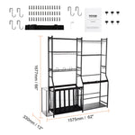 SucceBuy Golf Storage Garage Organizer Other Sports Equipment Storage Rack Outdoor Sport Gear and Toy Storage with Baskets&Hooks