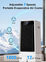 1800CFM 30'' Windowless Swamp Cooler 4.2Gal Tank Portable Cooling Fan with LED Ambient Light, Customized