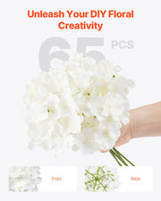 Charger l'image dans la visionneuse de galerie, Amocart Artificial Flowers Real Looking White Silk Fake Hydrangea Bulk Faux Bridal Shower with Stem for DIY Wedding Bouquets
