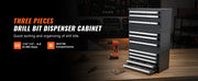 Load image into Gallery viewer, Amocart Drill Bit Dispenser Cabinet 3 Pieces Three-Drawer 1/16" to 1/2" &amp; Letter Sizes A to Z Five-Drawer Drill Bit Organizer
