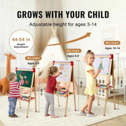 Bild in Galerie-Viewer laden, SucceBuy Children Magnetic Drawing Board Wooden Double-Sided Kid's Art Easel with Whiteboard Chalkboard for Girls Gifts Toys
