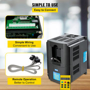 Load image into Gallery viewer, Amocart 2.2/3/4/7.5KW VFD Frequency Inverter 110V/220V1/3P Input 3P Output VariableFrequency Drive CNC Motor Inverter Converter

