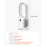 Amocart Desk Fan Bladeless 12.99 In Kids-Friendly Personal Portable Desk Fan 6-Speed USB Quiet Cooling Small Tower Fan for Home