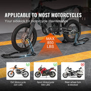 Load image into Gallery viewer, SucceBuy Motorcycle Stand Lift 850lbs Front Rear Combo Stand Lift Stand Front&amp;Rear Wheel Fork Stand Heavy Duty Rear Wheel Stand
