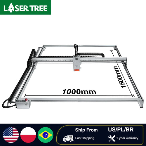 LASER TREE Laser Engraving Machine with Air Assit 60W Laser Module Laser Engraver Cutter Woodworking Area 1000x1500mm DIY Tools