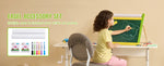 Amocart 32PCS Kids Drawing Board Painting Accessories with Chalks Dry-Erase Markers & Paper Kit for Desktop/Standing Art Easel