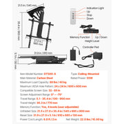Charger l'image dans la visionneuse de galerie, SucceBuy Motorized TV Wall Mount for 32 to 55/65/70 Inch Adjustable TV Mount Bracket w/ Max VESA 24 x 16/24 in Up to 88-132 lbs
