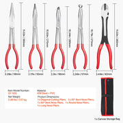 Load image into Gallery viewer, SucceBuy 5-Piece Needle Nose Pliers 11 in Long Needle Nose Pliers Set Diagonal Cutting Pliers 45°/90° Bent Round Nose Plier
