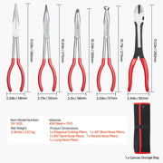 Load image into Gallery viewer, Amocart 5-Piece Needle Nose Pliers 11 in Long Needle Nose Pliers Set Diagonal Cutting Pliers 45°/90° Bent Round Nose Plier
