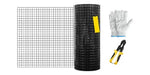 Amocart Welded Wire Fence Vinyl Coated Chicken Rabbit Mesh 1"x1" 16 Gauge 24"x50'/24"x100'/36"x50' Black Hardware Cloth & Mesh
