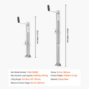 Charger l'image dans la visionneuse de galerie, Amocart 2000 lbs A-Frame Trailer Jack 14.2" Vertical Travel Tongue Trailer Jack Stand with Handle for RV Horse Yacht Trailer
