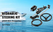 Charger l'image dans la visionneuse de galerie, Amocart Hydraulic Boat Steering Kit 300HP Hydraulic Steering Kit Helm Pump/Cylinder/Wheel 18ft Hose Hydraulic Steering Seal Kit
