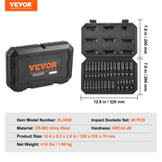 Charger l'image dans la visionneuse de galerie, Amocart Drive Impact Socket Set Deep &amp; Shallow Socket Set Cr-Mo Alloy Steel Auto Repair EasytoRead Size Markings Storage Case
