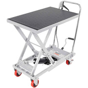 Load image into Gallery viewer, Amocart 330/500lbs Hydraulic Lift Table Cart Manual Single Scissor Platform with 4Wheels and Non-slip Pad for Material Handling

