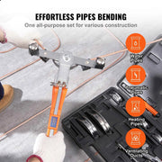 Load image into Gallery viewer, SucceBuy Pipe Tube Bender Ratcheting Reverse Tubing Bending Tools w/ 7 Dies Pipe Cutter for Air Conditioning Refrigerator Repair
