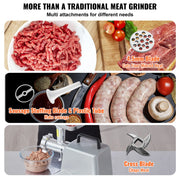 Bild in Galerie-Viewer laden, SucceBuy Electric Meat Grinder 5 Lb/Min Industrial Meat Mincer with Blade Grinding Plate Sausage Stuffing Blade and 3 Tubes
