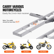 Load image into Gallery viewer, SucceBuy Motorcycle Carrier 2-Bike 600 LBS Aluminum Motorcycle Carrier Hitch Mount Loading Ramp Scooter Dirt Bike Trailer Hauler - AMOCART
