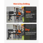 Amocart Diamond Core Drilling Machine Stand-Mount Dry and Wet Concrete Core Drill Rig with Bits UNC1 1/4-7 Thread for Concrete