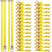 Load image into Gallery viewer, SucceBuy Ratchet Straps 2in x 15ft 30 Pack 4400 lbs Break Strength &amp; 1460 lbs Rated Load Tie Down Ratcheting for Moving Trailers - AMOCART
