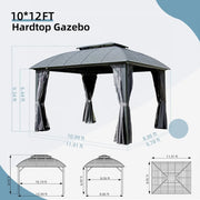 Load image into Gallery viewer, Aluminum Alloy Frame Outdoor Hard Roof Gazebo Heavy Duty Waterproof UV Resistant Anti Rust All Weather Metal Garden Gazebo
