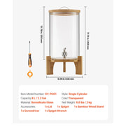 Load image into Gallery viewer, Amocart Beverage Dispenser Drink Dispensers for Parties Glass Juice Dispenser with Wood Stand Lemonade Juice Water Dispensers
