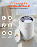 Amocart Towel Warmer Bucket 20L Heated Towel Warmer w/ LED Light Auto Shut off & Temperature Setting Large Blanket Warmers SPA