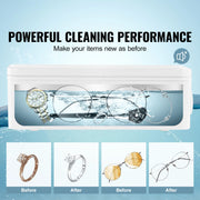 Load image into Gallery viewer, SucceBuy 200/450/650ml Portable Ultrasonic Cleaner Machine w/ Timer Modes Cleaning Basket for Eyeglasses Watches Dentures Rings - AMOCART
