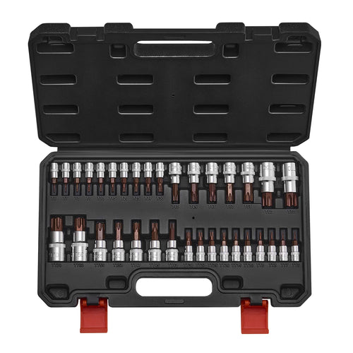SucceBuy Torx Bit SocketSet 34-Piece Solid Star and Tamper Proof T6-T70 S2 AlloySteel and Cr-V Steel Drives Enhanced StorageCase