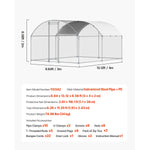 SucceBuy Metal Chicken Coop 9.8x13.1x6.5ft with Cover Doom Roof Hen House with Security Lock Outdoor Duck Rabbit Cage for Yard