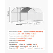 Load image into Gallery viewer, SucceBuy Metal Chicken Coop 9.8x13.1x6.5ft with Cover Doom Roof Hen House with Security Lock Outdoor Duck Rabbit Cage for Yard - AMOCART
