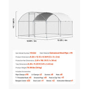 Load image into Gallery viewer, Amocart Metal Chicken Coop 9.8x13.1x6.5ft with Cover Doom Roof Hen House with Security Lock Outdoor Duck Rabbit Cage for Yard
