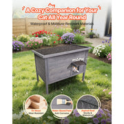 Charger l'image dans la visionneuse de galerie, SucceBuy Niche Chauffante pour Chats, Maison en Bois Isolée pour Chats d'Extérieur avec Tapis Chauffant, Toit en Asphalte Ouvrable pour 1 à 3 Chats en Hiver
