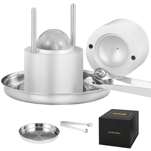 Amocart 60mm Ice Ball Press Maker Spherical Whiskey Tray Mould Bubble-Free Making Mold Crystal Ice Ball Box for Bar Cocktail