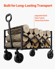 Load image into Gallery viewer, SucceBuy Collapsible Wagon Cart 225LBS Folding Wagon with All-Terrain Wheels with Adjustable Handle for Beach Grocery Garden - AMOCART
